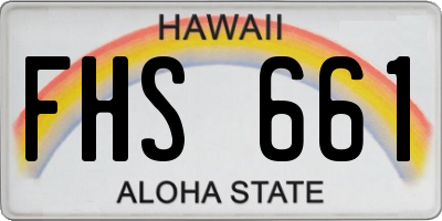 HI license plate FHS661
