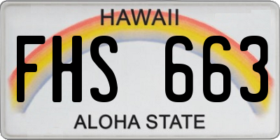 HI license plate FHS663