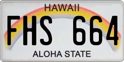 HI license plate FHS664