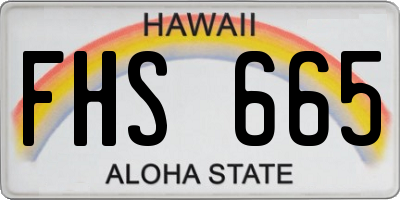 HI license plate FHS665