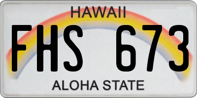 HI license plate FHS673