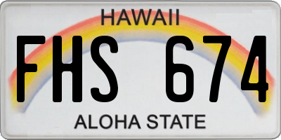 HI license plate FHS674