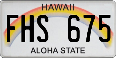 HI license plate FHS675