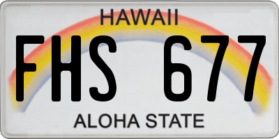 HI license plate FHS677