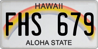 HI license plate FHS679