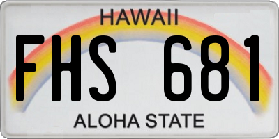 HI license plate FHS681
