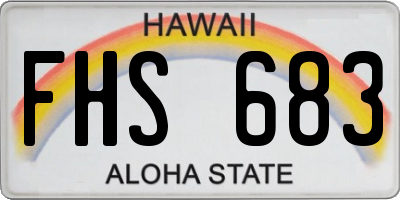 HI license plate FHS683
