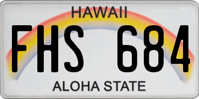 HI license plate FHS684
