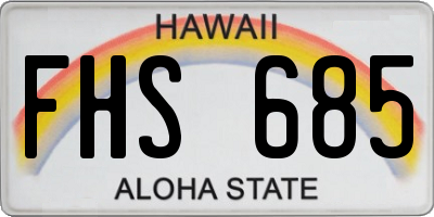 HI license plate FHS685