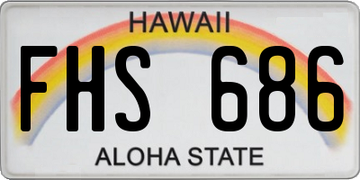 HI license plate FHS686