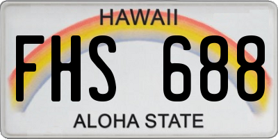 HI license plate FHS688
