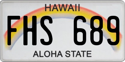 HI license plate FHS689