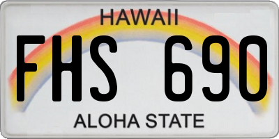 HI license plate FHS690