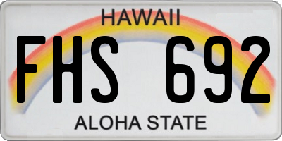 HI license plate FHS692