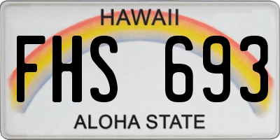 HI license plate FHS693