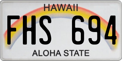 HI license plate FHS694