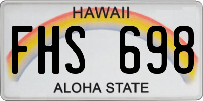 HI license plate FHS698