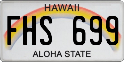 HI license plate FHS699