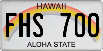 HI license plate FHS700