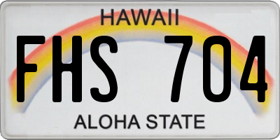 HI license plate FHS704