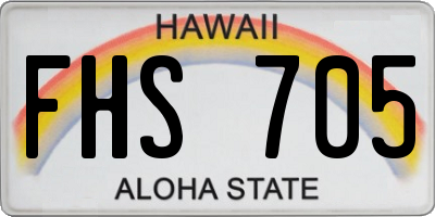 HI license plate FHS705