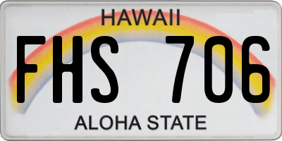 HI license plate FHS706