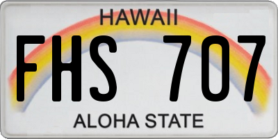 HI license plate FHS707