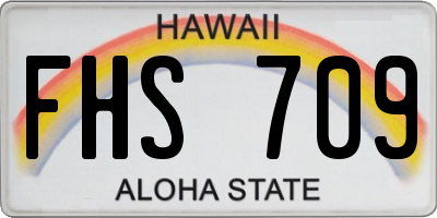 HI license plate FHS709