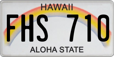 HI license plate FHS710