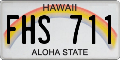 HI license plate FHS711