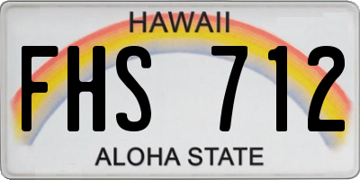 HI license plate FHS712