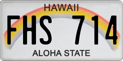 HI license plate FHS714