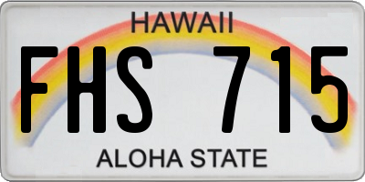 HI license plate FHS715