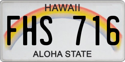 HI license plate FHS716