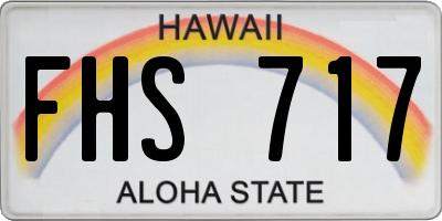 HI license plate FHS717