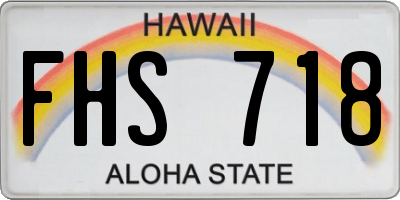 HI license plate FHS718
