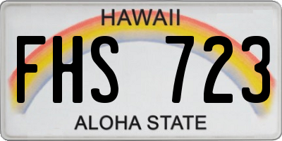 HI license plate FHS723