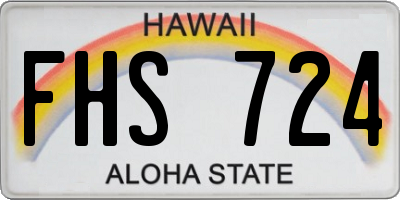 HI license plate FHS724