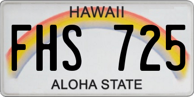 HI license plate FHS725