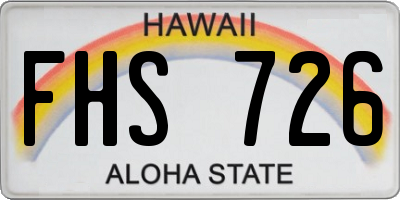 HI license plate FHS726