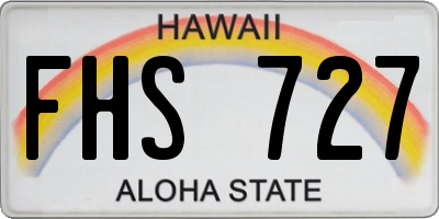 HI license plate FHS727