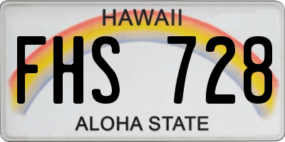 HI license plate FHS728