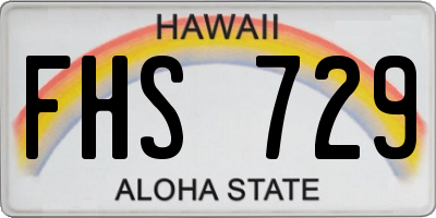 HI license plate FHS729