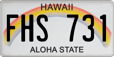 HI license plate FHS731