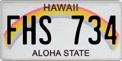 HI license plate FHS734