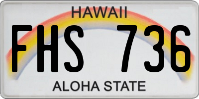 HI license plate FHS736