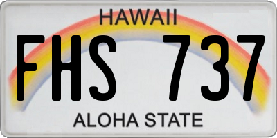 HI license plate FHS737