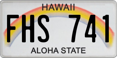 HI license plate FHS741