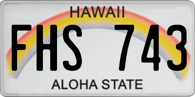 HI license plate FHS743