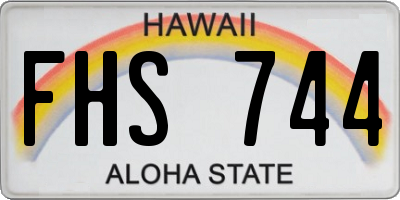 HI license plate FHS744